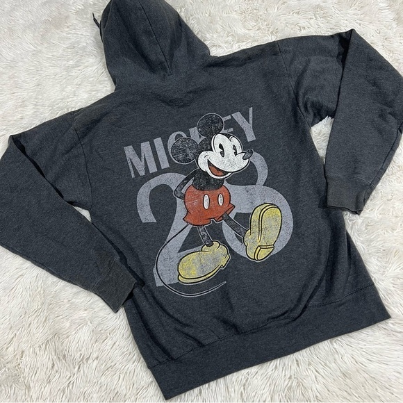 Disney Parks Mickey Mouse 28 Full Zip Hoodie Grey Men’s Size Small - Picture 4 of 8